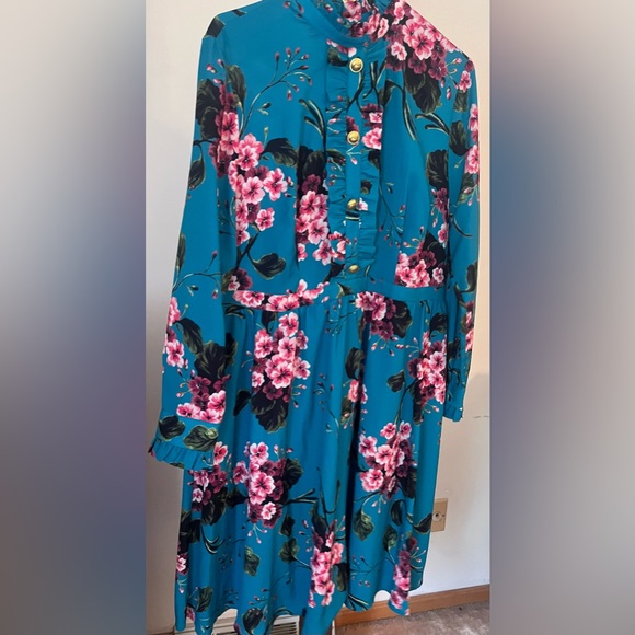 Eloquii Floral Ruffle Fit and Flare Plus Size Dress size 14 - Picture 12 of 12